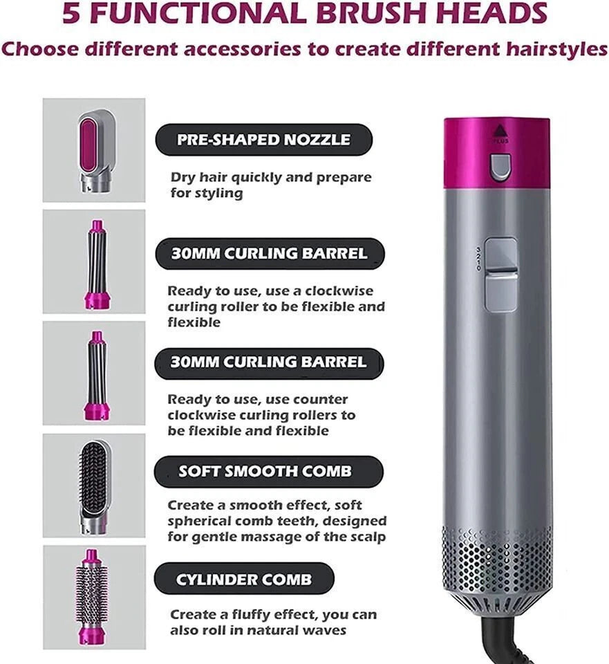 5 In 1 Electric Hair Dryer Brush